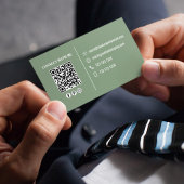 Green Modern Photo QR Code Custom Visitenkarte