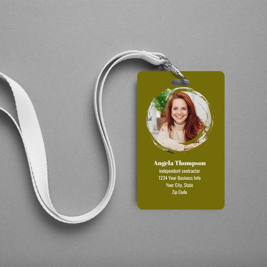 Green Modern Photo QR Code Employee Ausweis