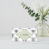 Green Modern Polka Dots Business Card Visitenkarte (Stehend Vorderseite)