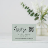 Green Modern QR code wedding registry custom Begleitkarte (Stehend Vorderseite)