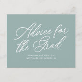 Green Modern Script Abschluss Hinweiskarte (Vorderseite)