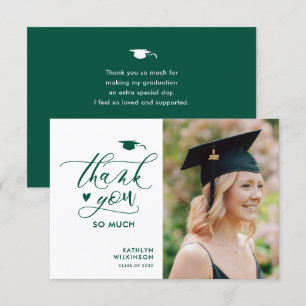 Green Modern Script Foto Minimalistisch Abschluss Dankeskarte
