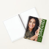 Green Modern Script Graduation Party Guest Book Notizblock (Innenseite)