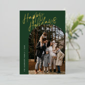 Green Modern Script Happy Holidays Arch 2 Foto Folien Feiertagskarte (Stehend vorne)