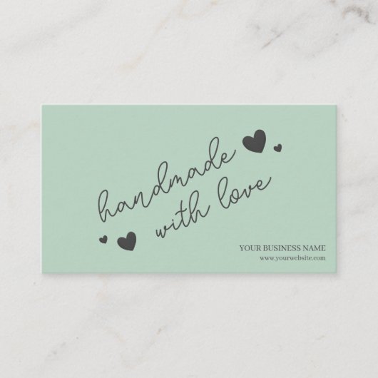 Green Modern Script QR Code, vielen Dank Visitenkarte (Vorderseite)