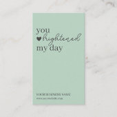 Green Modern Script QR Code, vielen Dank Visitenkarte (Vorderseite)