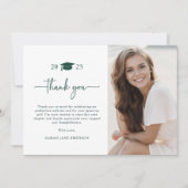 Green Modern Simple Graduate Dankeschön Card Dankeskarte (Vorderseite)