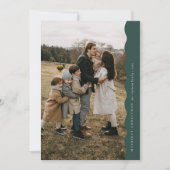 Green Modern Simple Wavy Two Foto Weihnachten (Vorderseite)