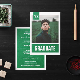 Green Modern Texture Foto Abschluss Einladung