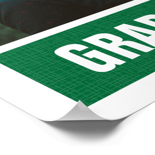 Green Modern Texture Foto Abschluss Poster (Ecke)