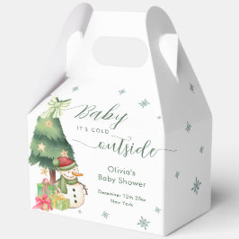 Green Modern Winter Snowman Baby Shower Geschenkschachtel