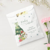 Green Modern Winter Snowman Baby Shower Geschenktütchen (Versiegelt)