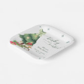 Green Modern Winter Snowman Baby Shower Pappteller (Gewinkelt)