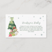 Green Modern Winter Snowman Books For Baby Shower Begleitkarte (Vorderseite)