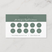 Green | Moderne Elegante Minimalistische Loyalität Visitenkarte (Rückseite)