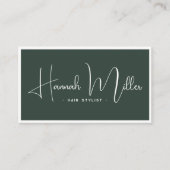 Green | Moderne Elegante Minimalistische Loyalität Visitenkarte (Vorderseite)