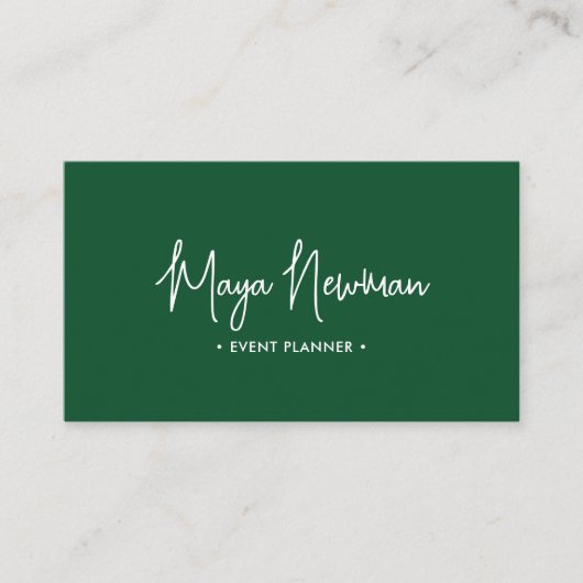 GREEN Moderner Eleganter Minimal QR Code Beruflich Visitenkarte (Vorderseite)