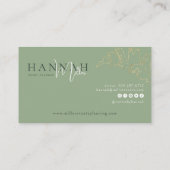 Green | Moderner Eleganter Tropischer QR-Code Visitenkarte (Rückseite)