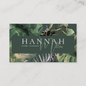 Green | Moderner Eleganter Tropischer QR-Code Visitenkarte (Vorderseite)