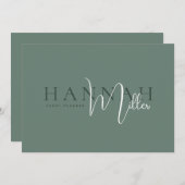 Green | Moderner Minimalistischer QR-Code herunter Einladung (Vorne/Hinten)