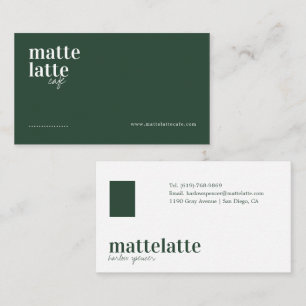 Green   Modernes Elegantes Minimalistisches Berufl Visitenkarte