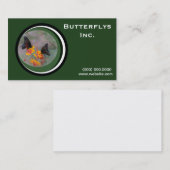 Green Monarch Butterfly Business Card Visitenkarte (Vorne/Hinten)