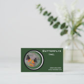 Green Monarch Butterfly Business Card Visitenkarte (Stehend Vorderseite)