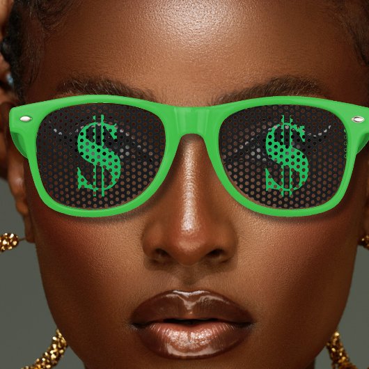 Green Money Dollar Sign Partybrille