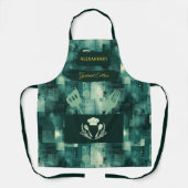 Green Monochrome Abstrakt - Elegante Kücheneinrich Schürze (Vorderseite)