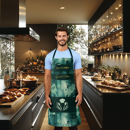 Green Monochrome Abstrakt - Elegante Kücheneinrich Schürze