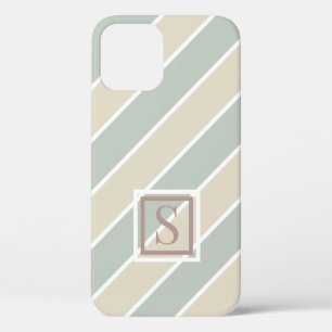 Green Monogram Abstrakt Modern Tan Case-Mate iPhone Hülle