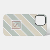 Green Monogram Abstrakt Modern Tan iPhone Hülle (Rückseite (Horizontal))