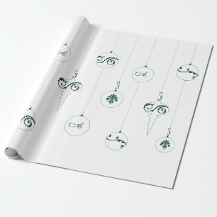 Green Monogram Bauble Hanging Ornaments Weihnachte Geschenkpapier