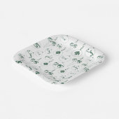 Green Monogram Bauble Muster Square Weihnachten Pappteller (Gewinkelt)