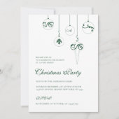 Green Monogram Bauble Ornaments Weihnachtsgeschenk Einladung (Vorderseite)