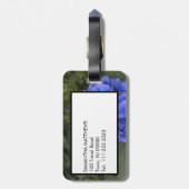 Green Monogram Blue Hydrangea Floral Gepäckanhänger (Rückseite vertikal)