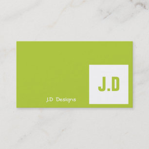 Green Monogram Business Cards Visitenkarte