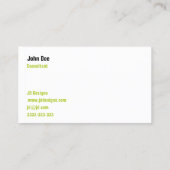 Green Monogram Business Cards Visitenkarte (Rückseite)