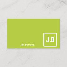 Green Monogram Business Cards