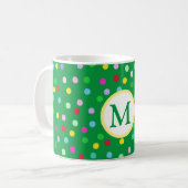 Green Monogram Christmas Coffee Tasse (Vorderseite Links)