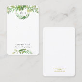 Green Monogram Earring Display Business Card Visitenkarte (Vorne/Hinten)