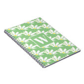 Green Monogram Floral Daisy Spiral Foto Notebook Notizblock (Rechte Seite)