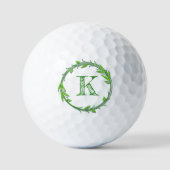 Green Monogram Golf Balls - Personalisierte Initia Golfball (Vorderseite)