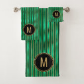 Green Monogram Holiday Badhandtuch Set (Insitu)