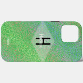 Green Monogram Mottles CaseMate iPhone HAMbyWG Case-Mate iPhone Hülle (Rückseite (Horizontal))