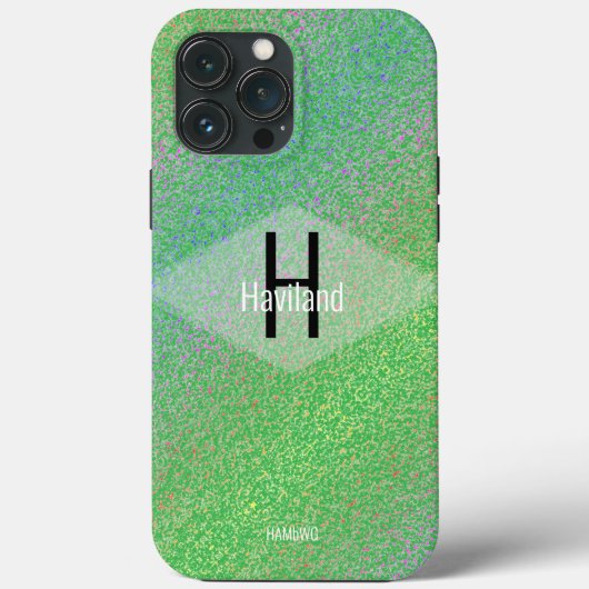 Green Monogram Mottles CaseMate iPhone HAMbyWG Case-Mate iPhone Hülle (Rückseite)
