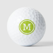 Green Monogram Personalisierte Golfbälle (Vorderseite)