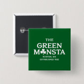 Green Monsta Boston Green Monstah Baseball Geschen Button (Vorne & Hinten)