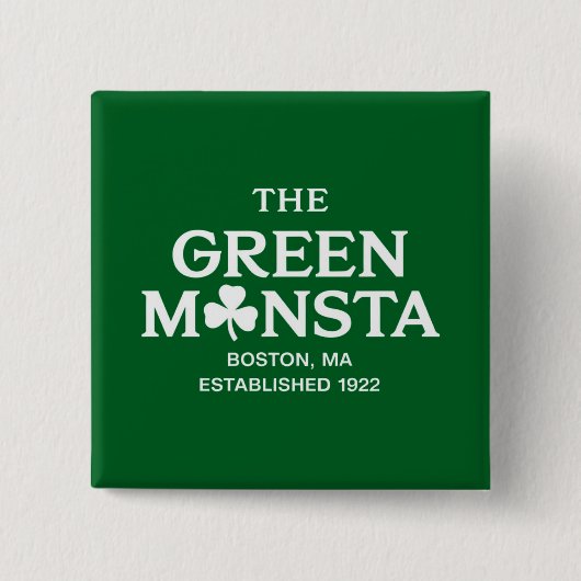 Green Monsta Boston Green Monstah Baseball Geschen Button (Vorderseite)