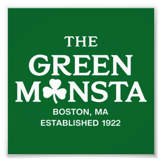 Green Monsta Boston Green Monstah Baseball Geschen Fotodruck (Vorne)